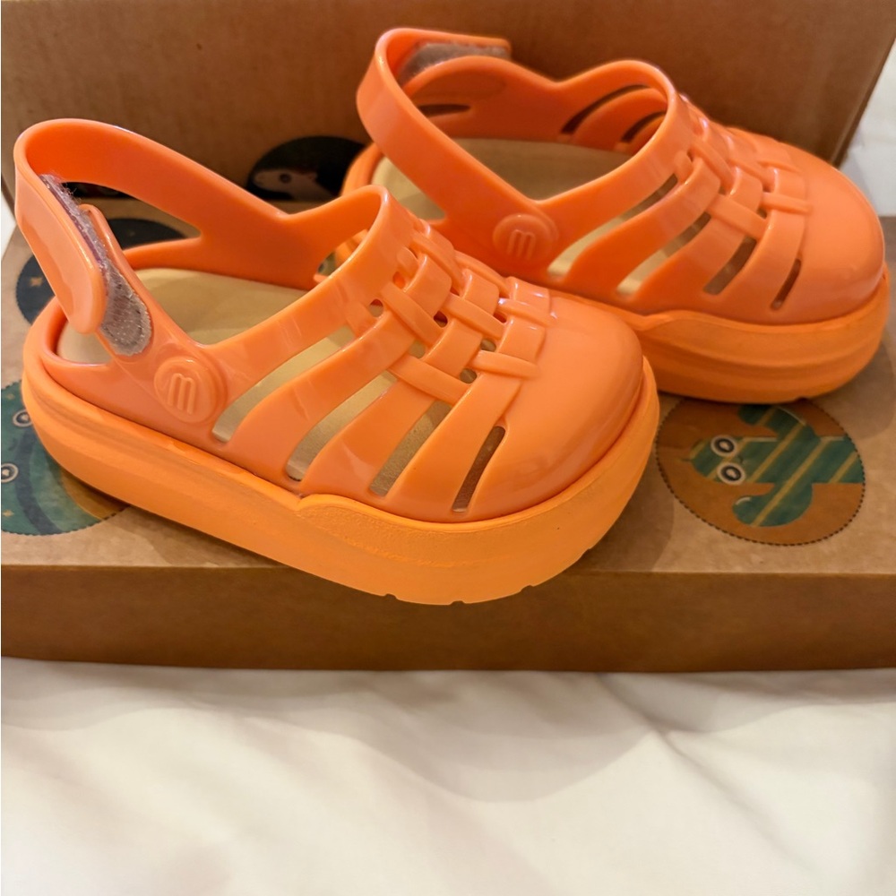 Mini Melissa Vibrant Orange Baby Sandals